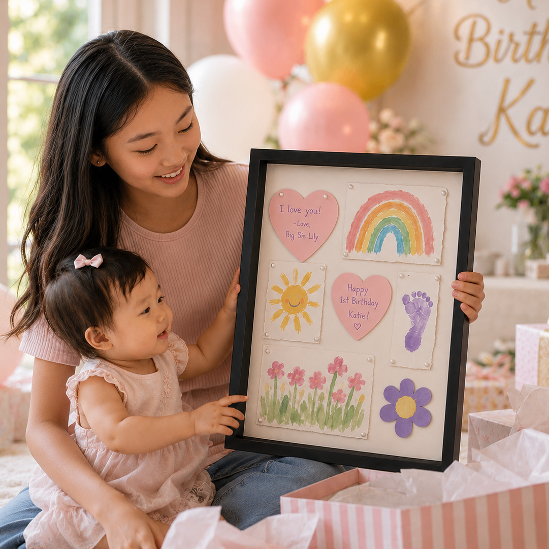 First Birthday Keepsake Shadow Box